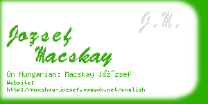 jozsef macskay business card